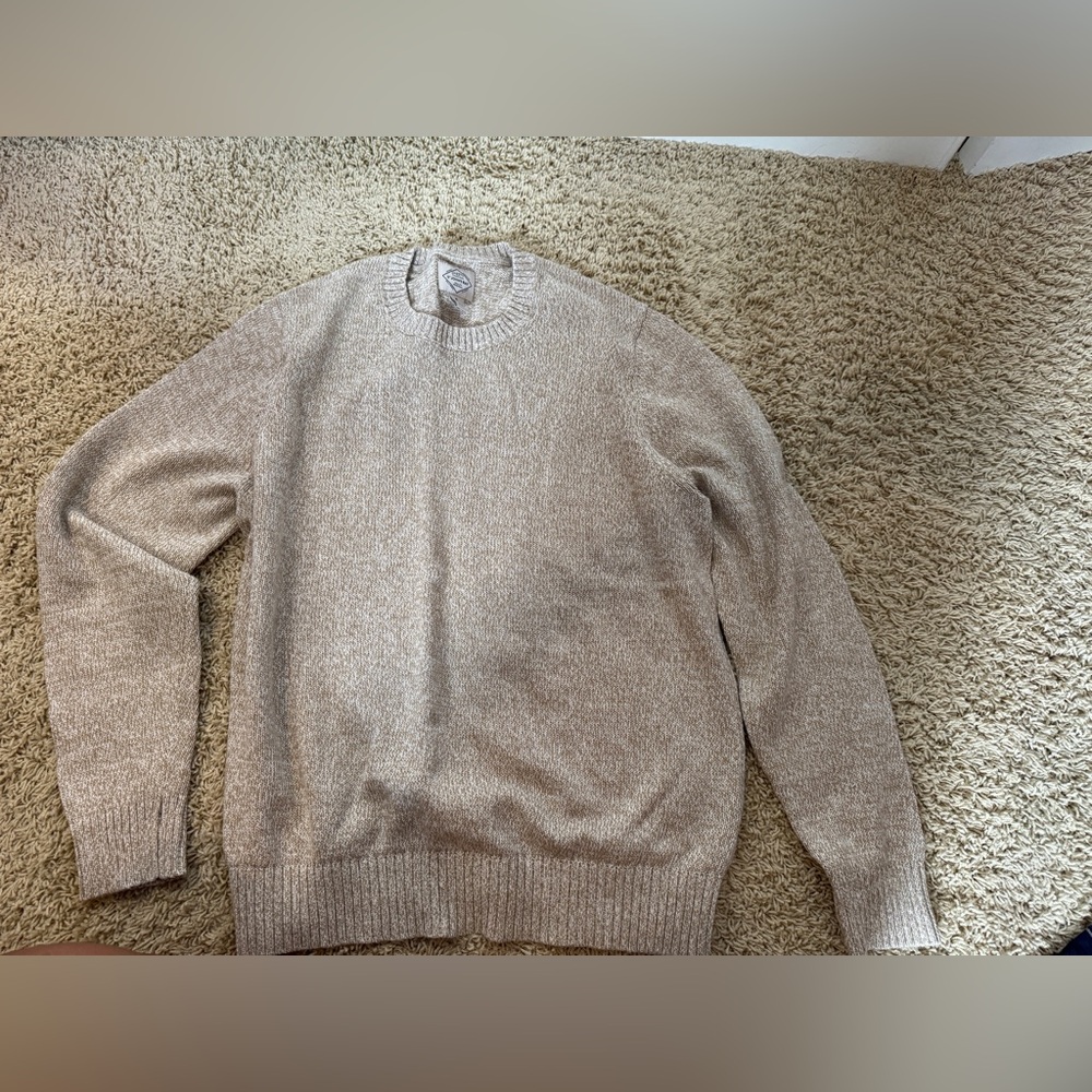 St. John's Bay Tan Crewneck Sweater Classic Knit